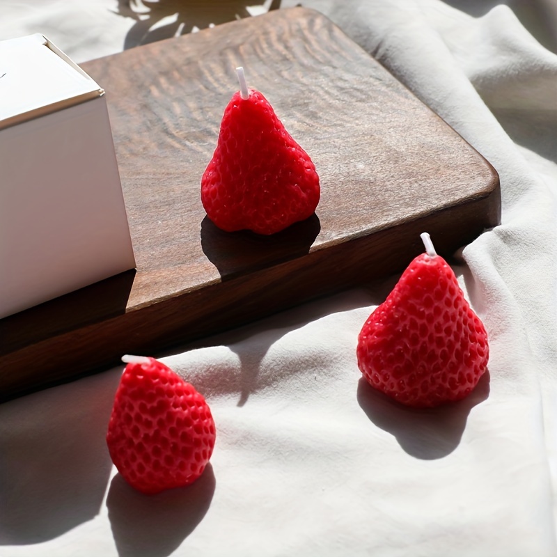 3d Strawberry Candle Silicone Mold Handmade Aromatherapy - Temu