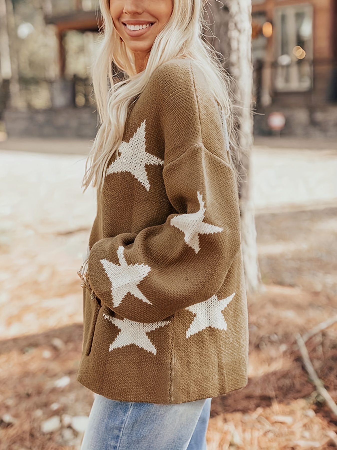 Womens star hot sale print sweater