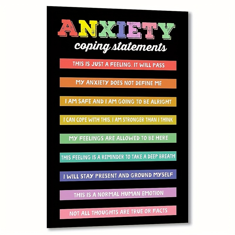 

1pc Classroom Wall Decor, The Anxiety Coping Statements Poster Mental Health Classroom Inspirational Motivational Wall Art Office Office Decor Classroom School Counselor Psychologist, 11*17inch