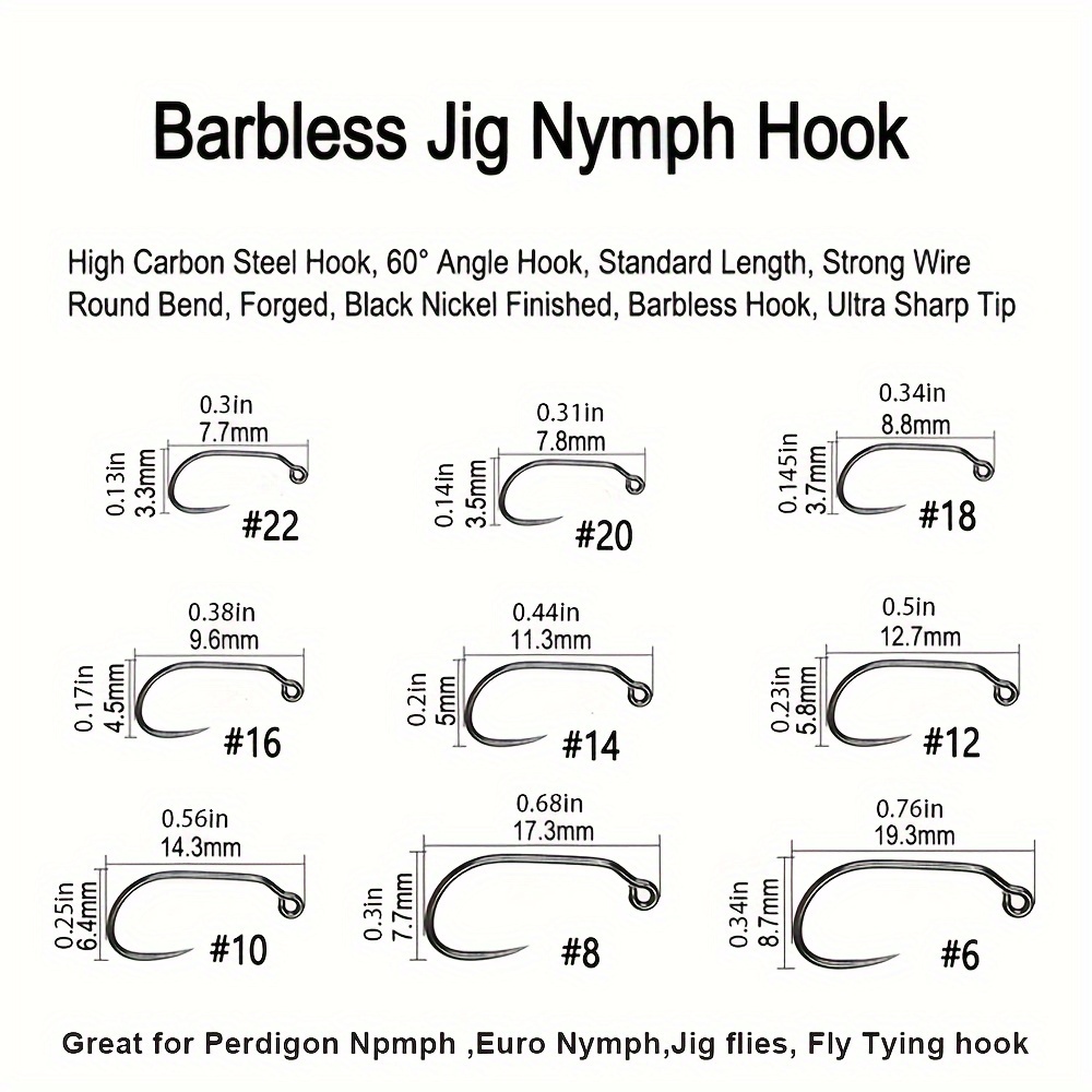 60 Degree Angled Barbless Jig Hook High Carbon Steel Hooks - Temu Australia