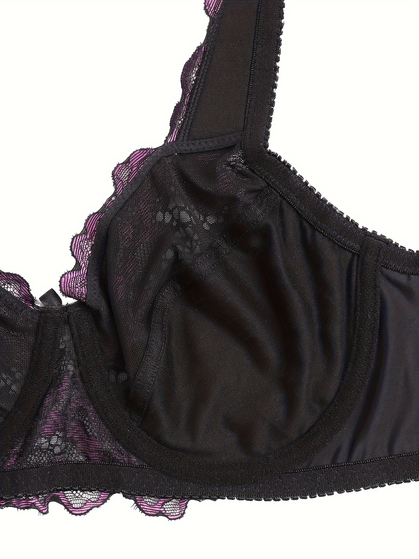 Sexy Cup Bras Set for Women Underwear Intimates Lace Black Blue Pink Purple  White Female Lingerie (Color : Black, Cup Size : 80D)
