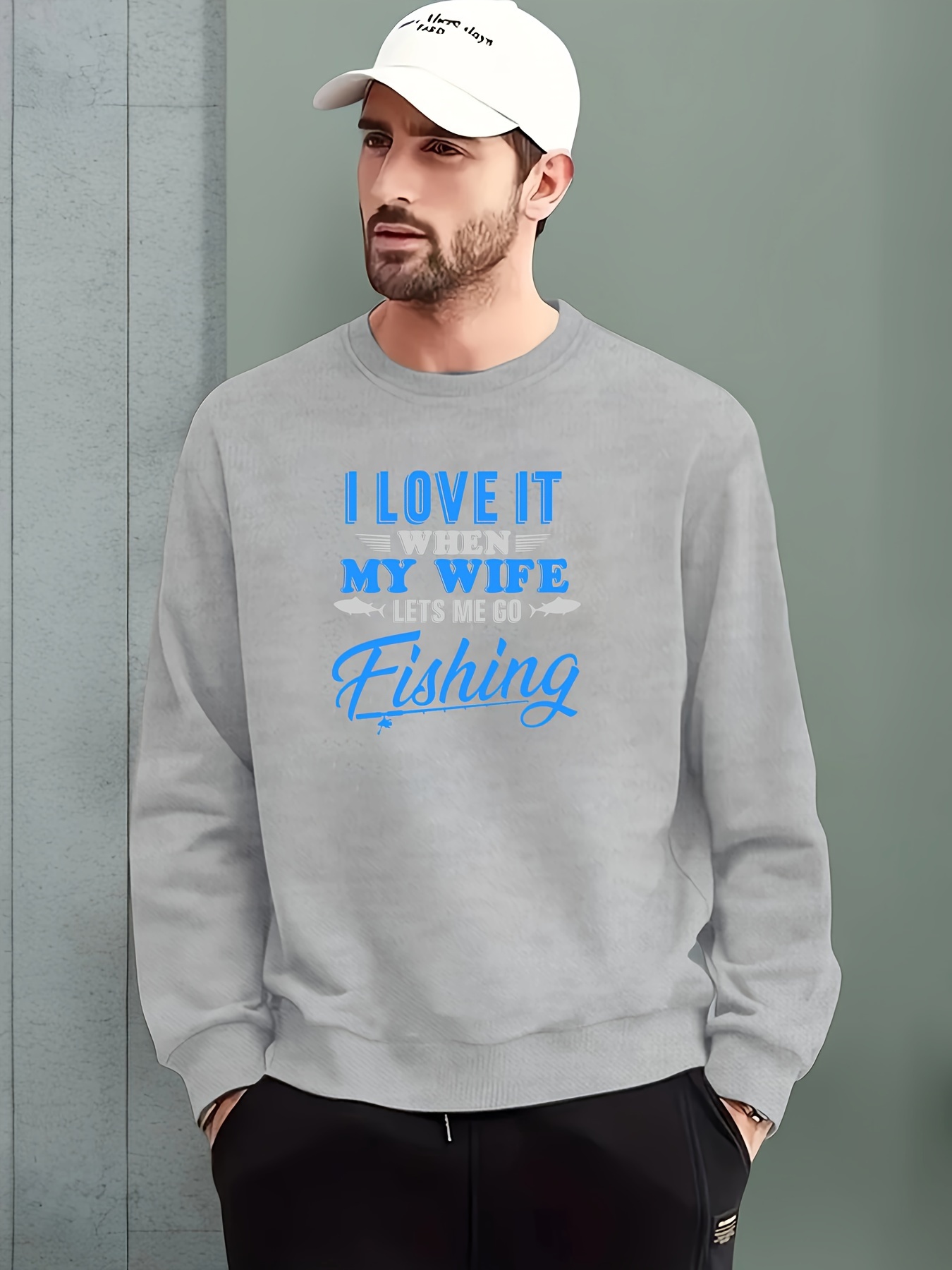 Fishing Shirt for Mens Printed T-shirt I Love It When My Wife Lets