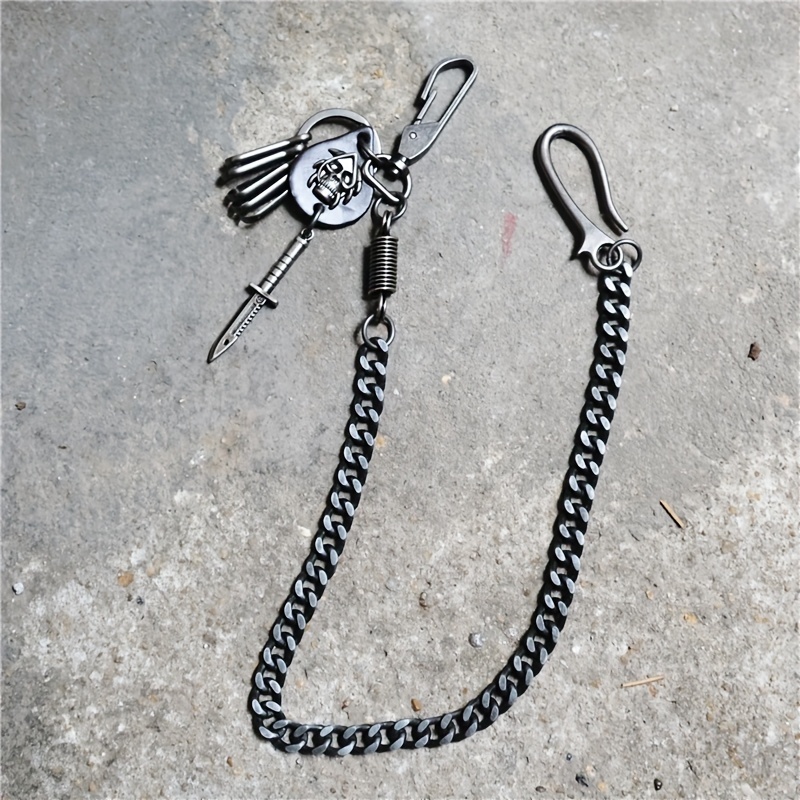 Handmade Unisex Chunky Barbed Wire Link Chain Wallet Belt Pants Chains for  men