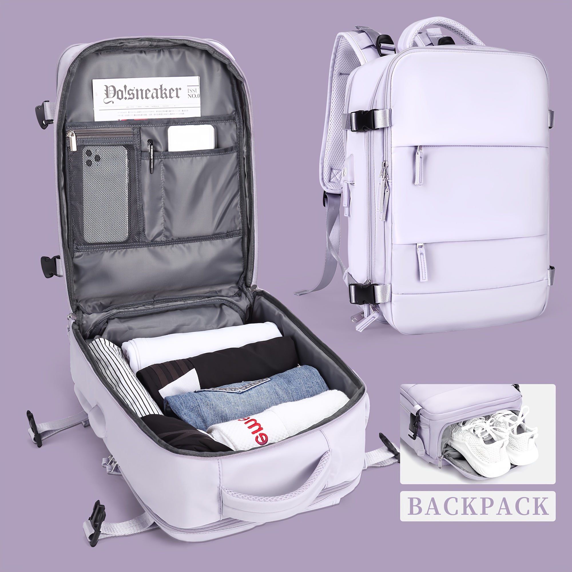

Large Capacity Travel Backpack, Preppy College Back To School Bookbag, Casual Travel Daypack Knapsack & Laptop Bag For Students