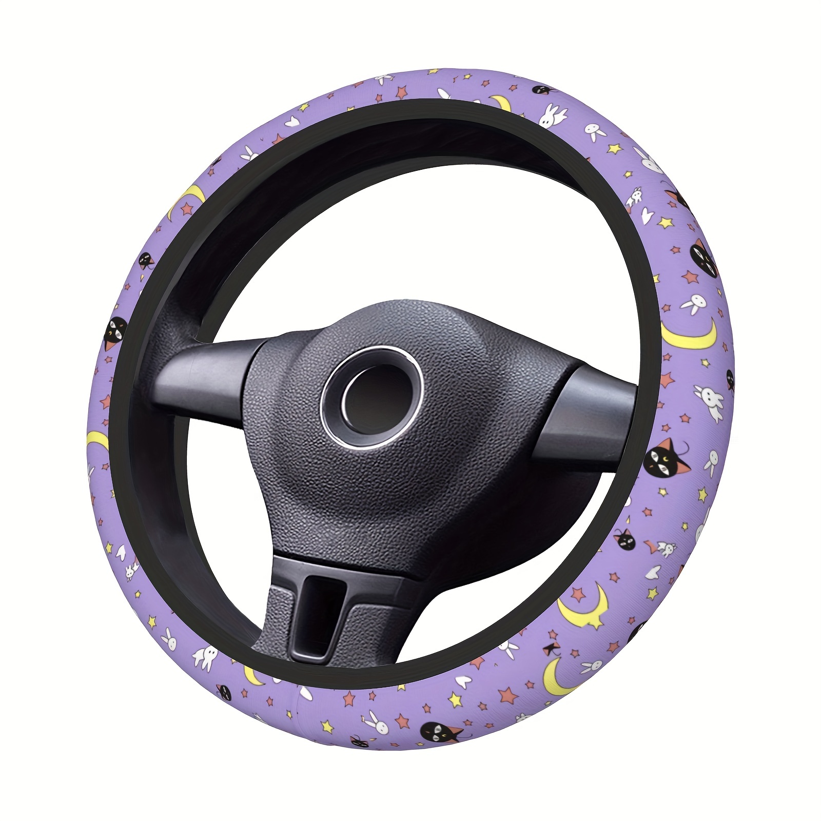 Purple Elephant Steering Wheel Cover Women Girl Car Accessories Interior Universal 15 inch Auto Anti-Slip Protector for Truck at MechanicSurplus.com