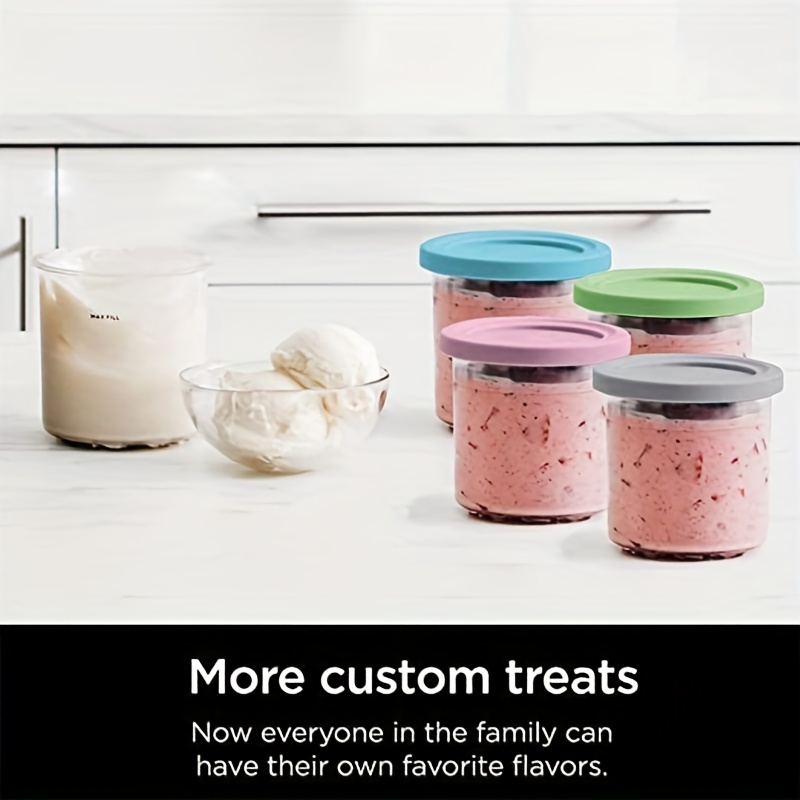 Ice Cream Pints, Containers With Lids Replacements For Ninja Creami Pints,  Safe & Leak Proof Creami Containers For Nc301 Nc300 Nc299amz Series Ice  Cream Maker - Temu