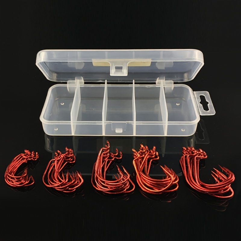 BiaoGan 500PCS Small Fishing Hooks, Assorted 10 Sizes Fish Hooks Portable Plastic Box, Strong Sharp Fishhook With Barbs For Freshwater/Seawater