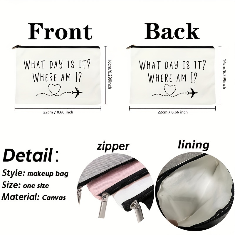1pc Letter Graphic Makeup Bag , Travel Essentials
