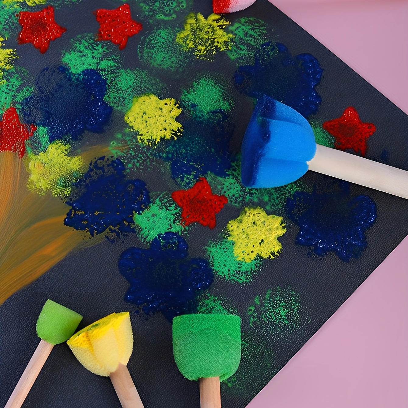 Paint Brushes Colorful Mini Diy Painting Sponge Seals - Temu