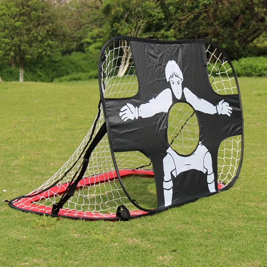 1pc portable rebound folding soccer training goal target movable football goal net for indoor outdoor lawn yard details 0