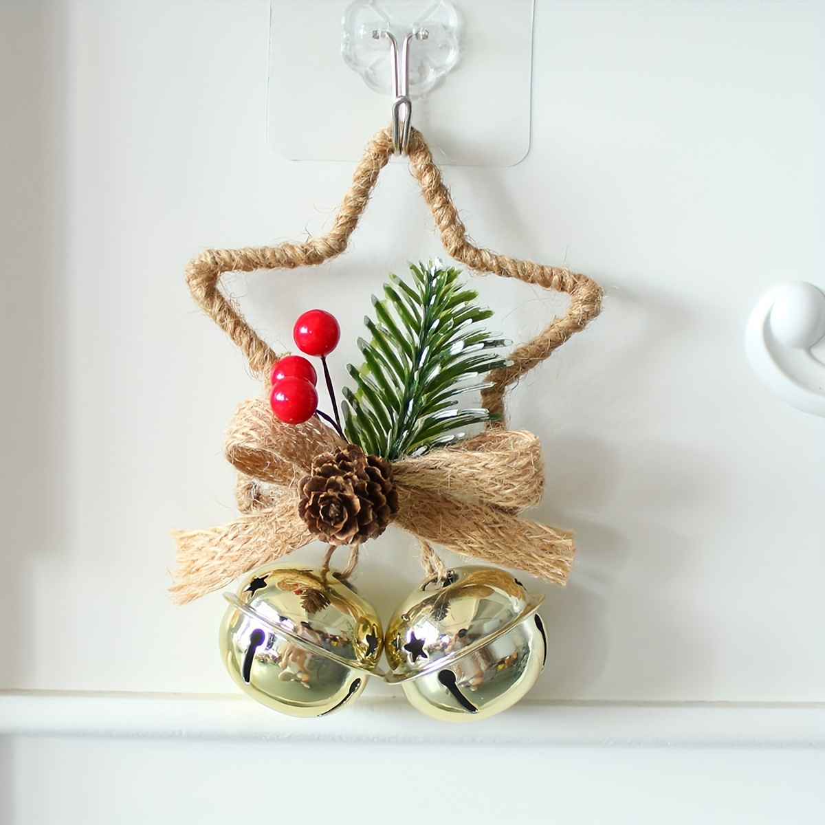 DIY Christmas Tree Decoration with Five-Pointed Star Bell Accessories