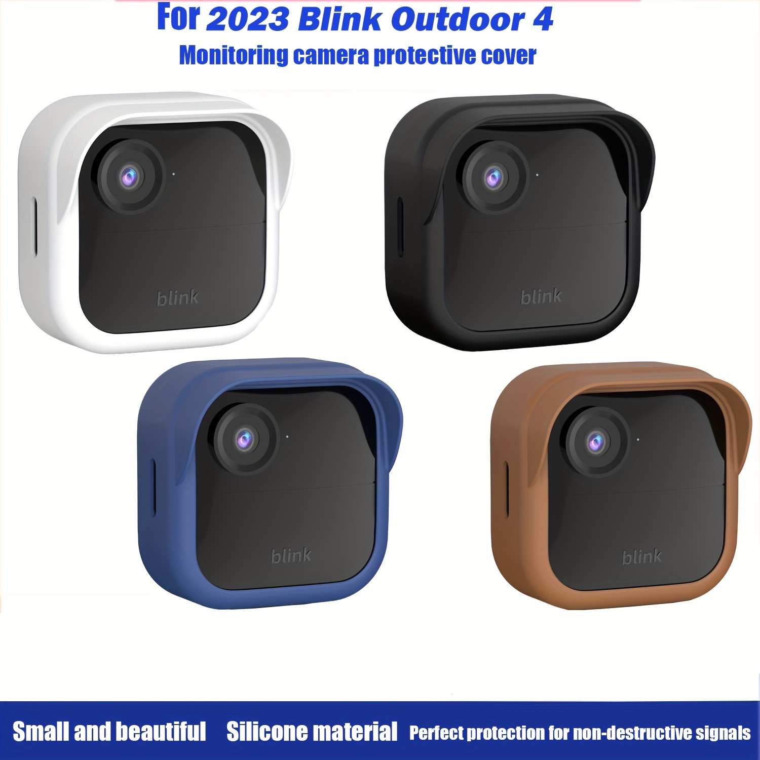 Suitable For Blink Outdoor 4 Monitoring Camera Silicone Protective Case  Monitoring Case Waterproof And Dustproof Cover (Note: Only Silicone  Protective