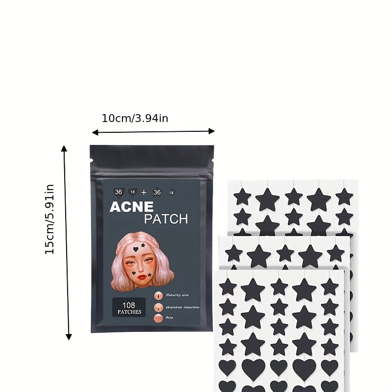 halloween black heart star shaped pimple patches with tea tree oil and centella oil absorb pimples and zits quickly and effectively