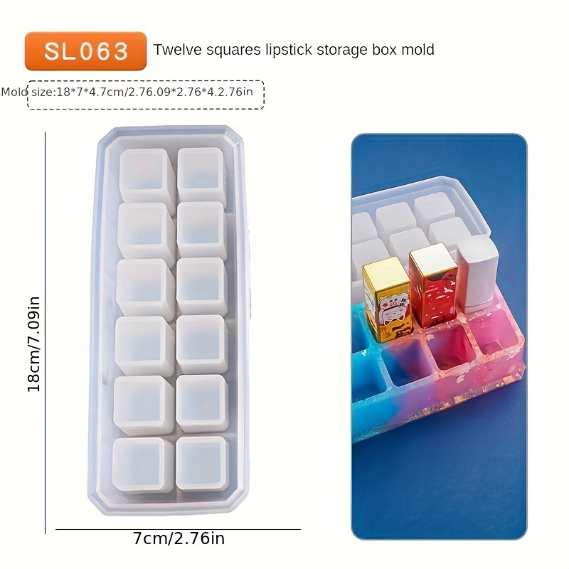 DHSHRUN Box Resin Molds Silicone Jewelry Box Molds with 9-Slot Epoxy Resin Molds Round Trinket Box Molds for Making Resin Box