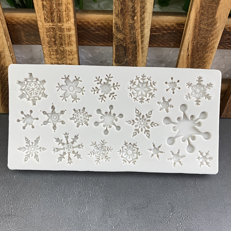 1pc, Multiple Christmas Snowflake Cake Decoration Mold Fondant Chocolate  Mousse Silicone Mold.