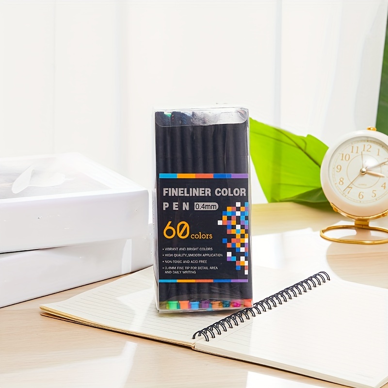 60-Colors Fineliner Color Pens Set 0.4mm Fine Tip Gel Pen for