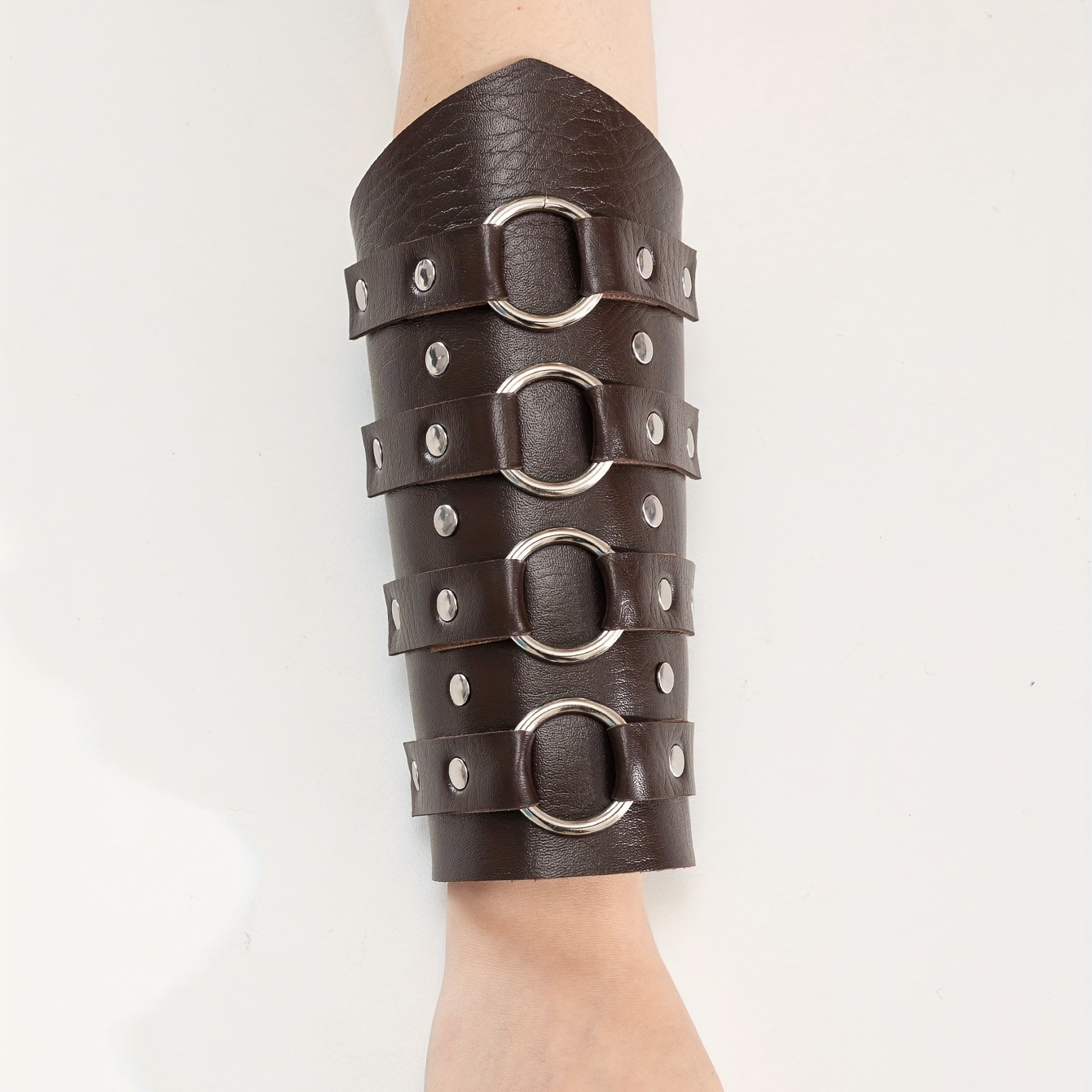 Medieval Samurai Brown Pu Arm Sleeve Punk Wrist Guard - Temu