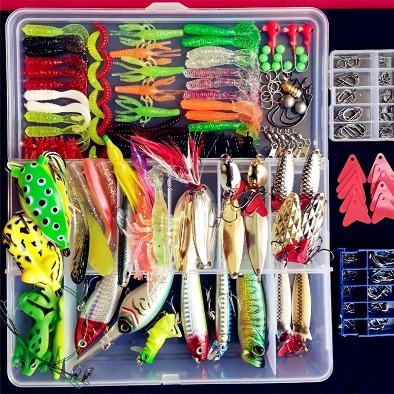 275pcs Artificial Fishing Lure Set, Metal VIB Lure, Fishing Minnow,  Pencil-shaped Lure, Bionic Frog, Lead Hook, Suitable For Freshwater And  Seawater