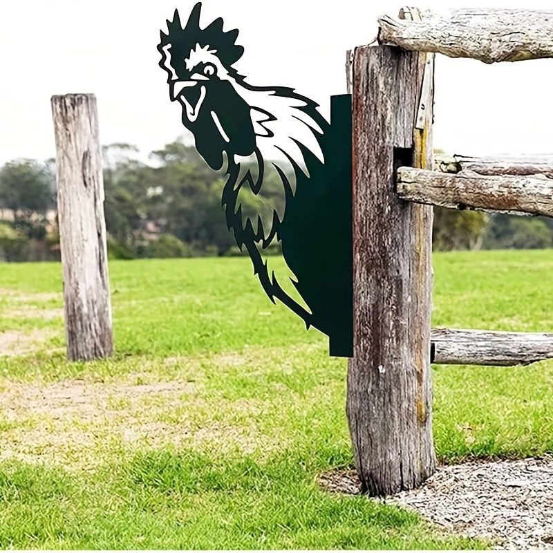 1pc Farm Peeping Chicken Animal Head Shape Iron Silhouette Outdoor Garden  Fence Cattle And Animal Breeding Farm Indoor And Outdoor Metal Wall  Decorations | Shop The Latest Trends | Temu