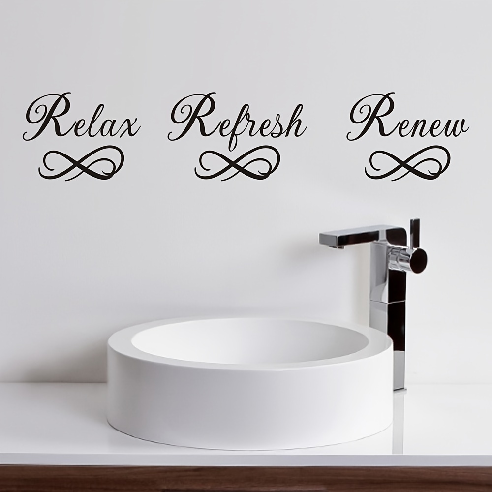 Relax Refresh Revive - Etiqueta Pared Baño - Vinilo Adhesivo Pegatina