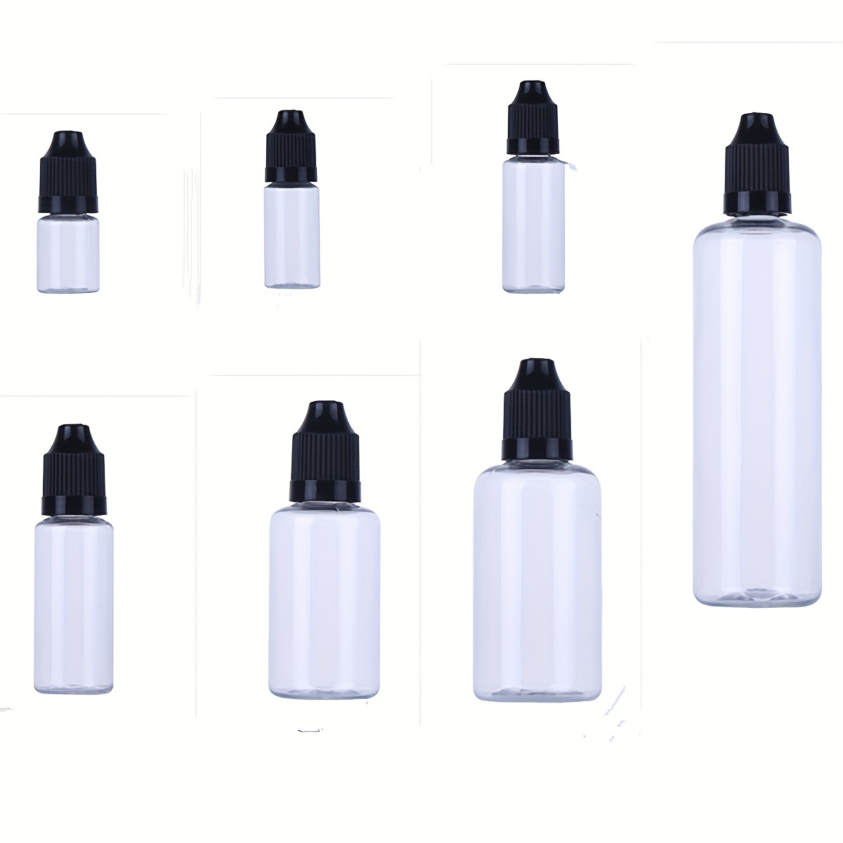 

10pcs Thin Tip Dropper Bottles, Empty Squeeze Dropper Bottles, Pet Squeezable Liquid Eye Dropper Bottle With Cap, 5/10/15/20/25/30/50/100ml - Travel Accessories