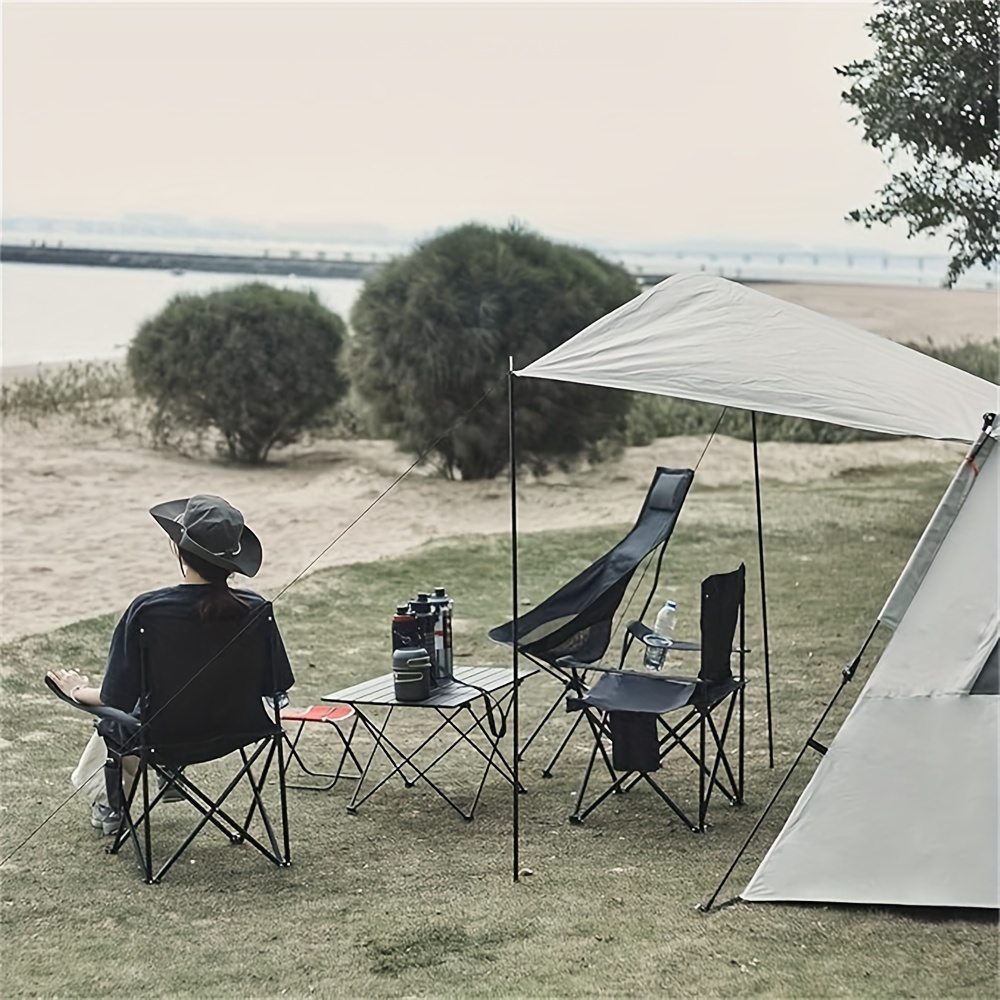 Portable Camping Chair With Awning Lightweight And Heavy - Temu