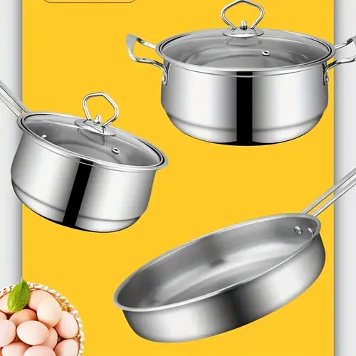 Cook N Home Kitchen Cookware Sets, 12-Piece Basic Stainless Steel