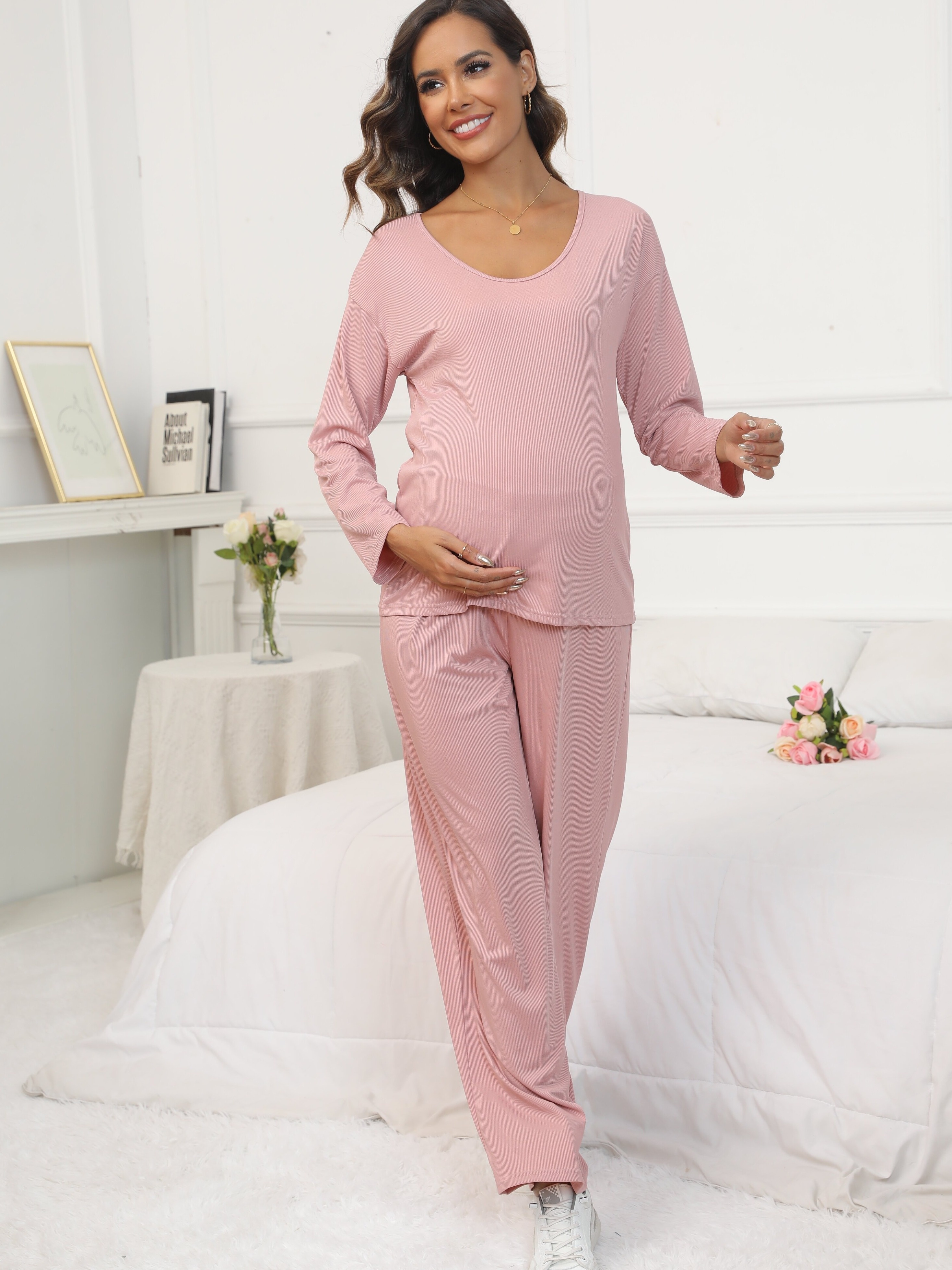 Conjunto Pijama Maternidad Mujeres Embarazadas Ropa - Temu