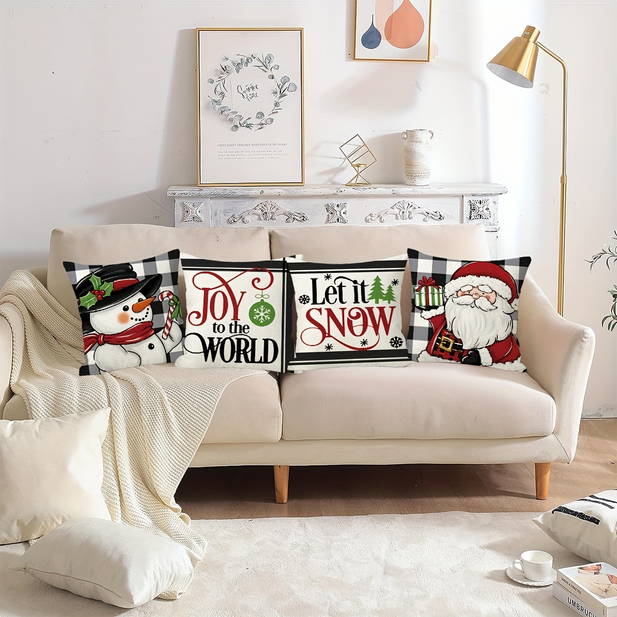 Christmas Santa Claus Throw Pillow Covers, Printed Throw Pillowcase, Throw  Pillow Covers Decor, Home Decor, Room Decor, Bedroom Decor, Living Room  Decor, Car Decor, Sofa Decor - Temu