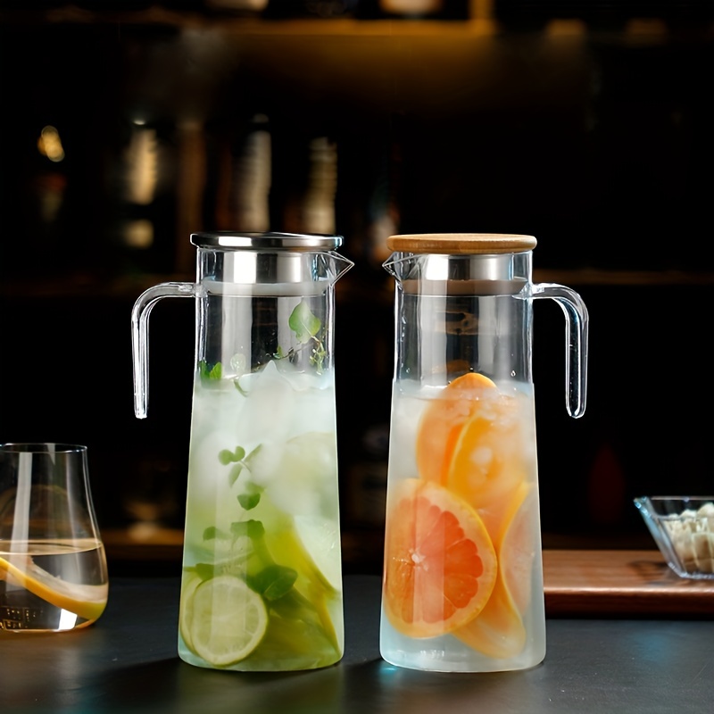 1pc 1.1L Water Juice Jug Pitcher PC Transparent Bottle With Lid