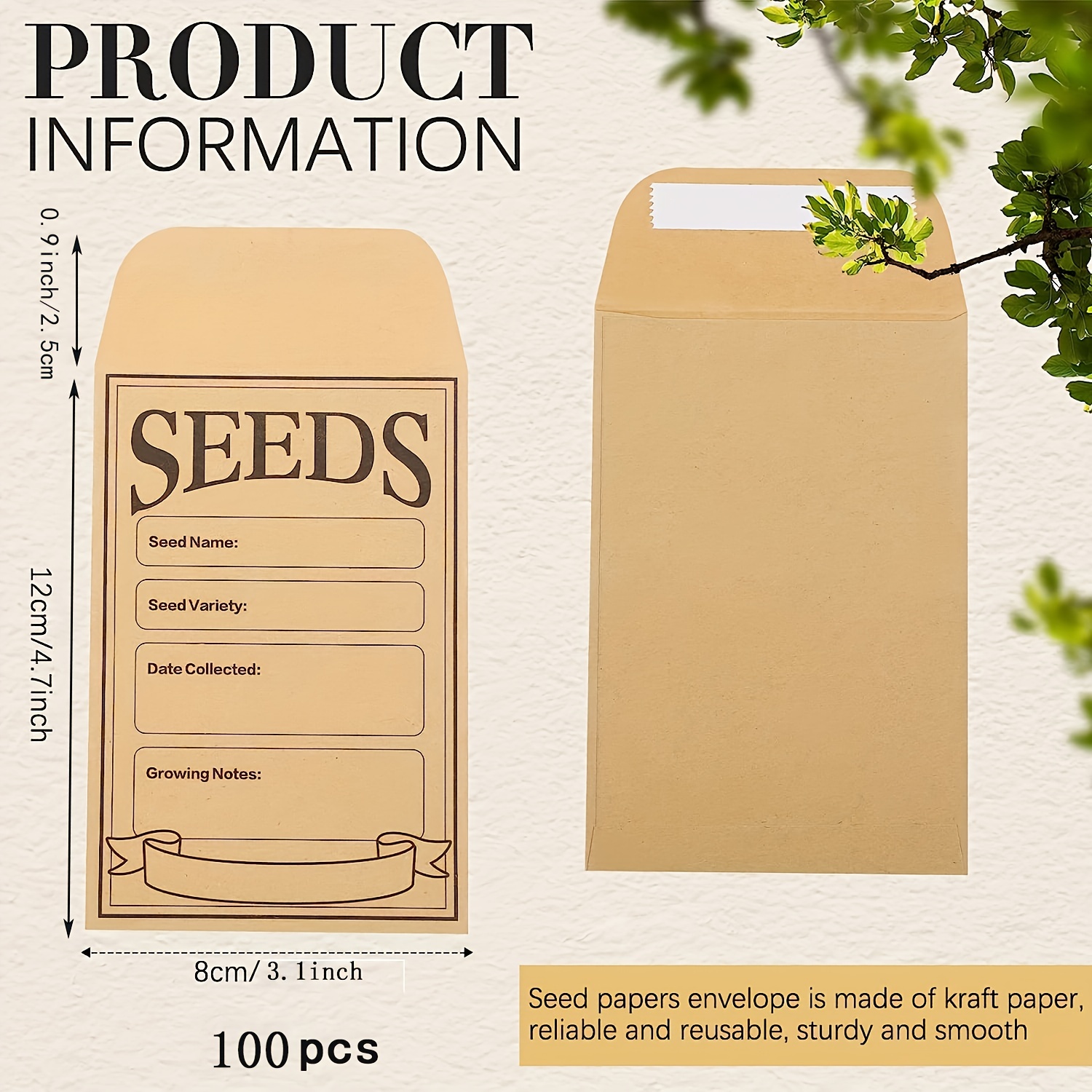 Resealable Self Sealing Seed Envelope Seed Packets Seed - Temu