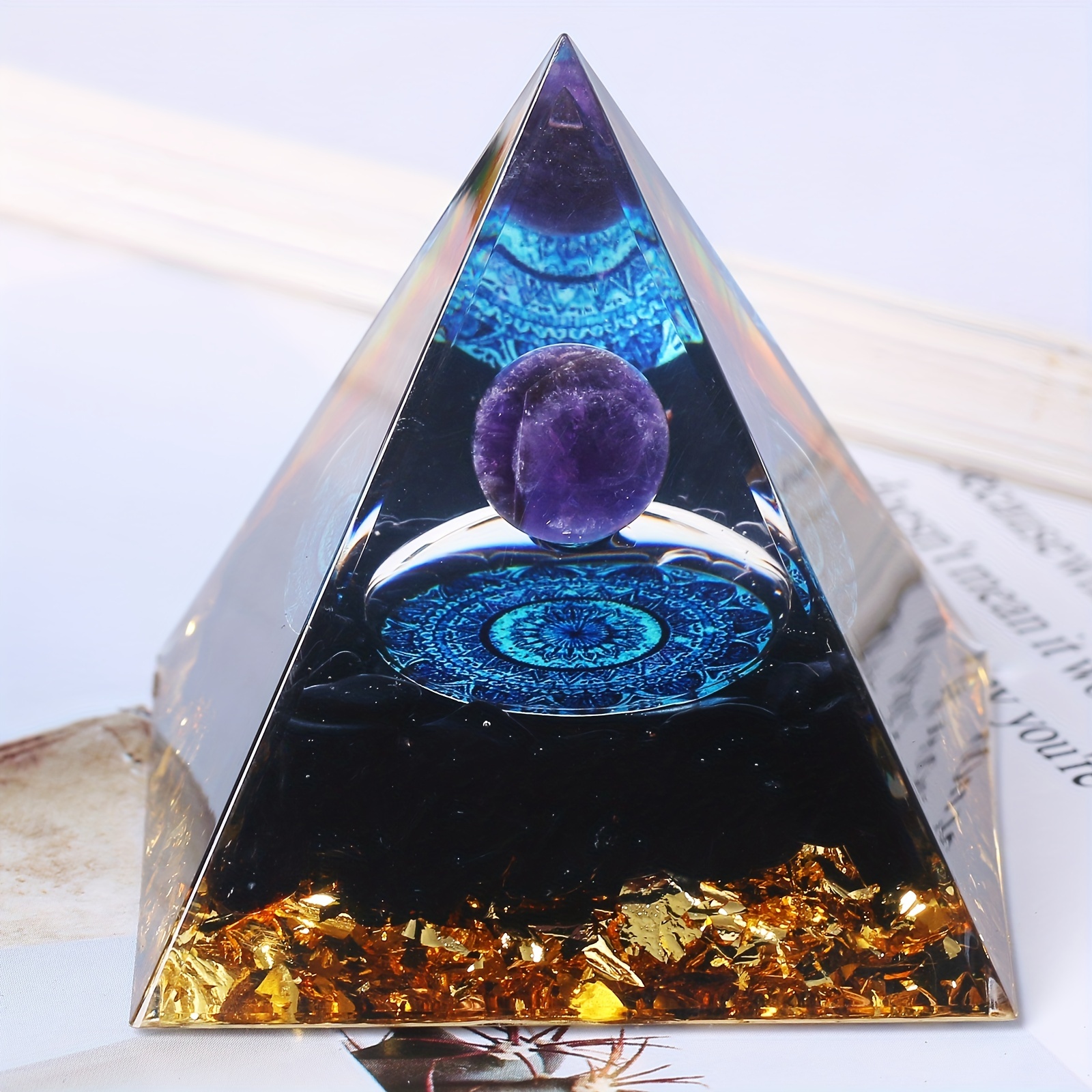Cristallo naturale generatore di energia piramide energetica guarigione  spirituale cristallo Chakra resina strumento di meditazione decorazione  della stanza - AliExpress