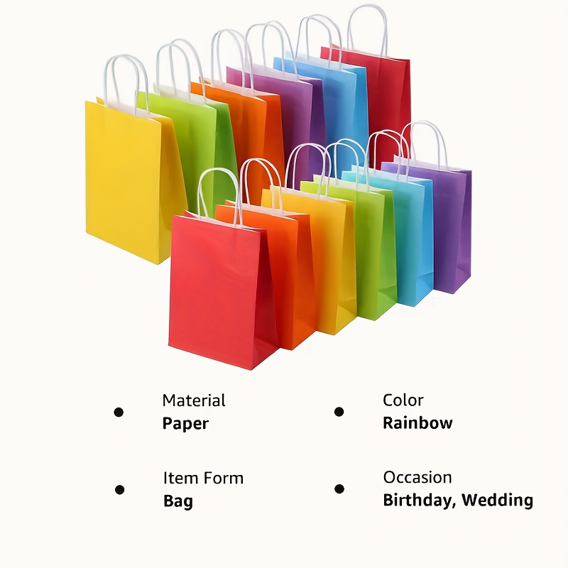 6/12/24/ Party Favor Bags Gift Bags Handles Recyclable Kraft Temu
