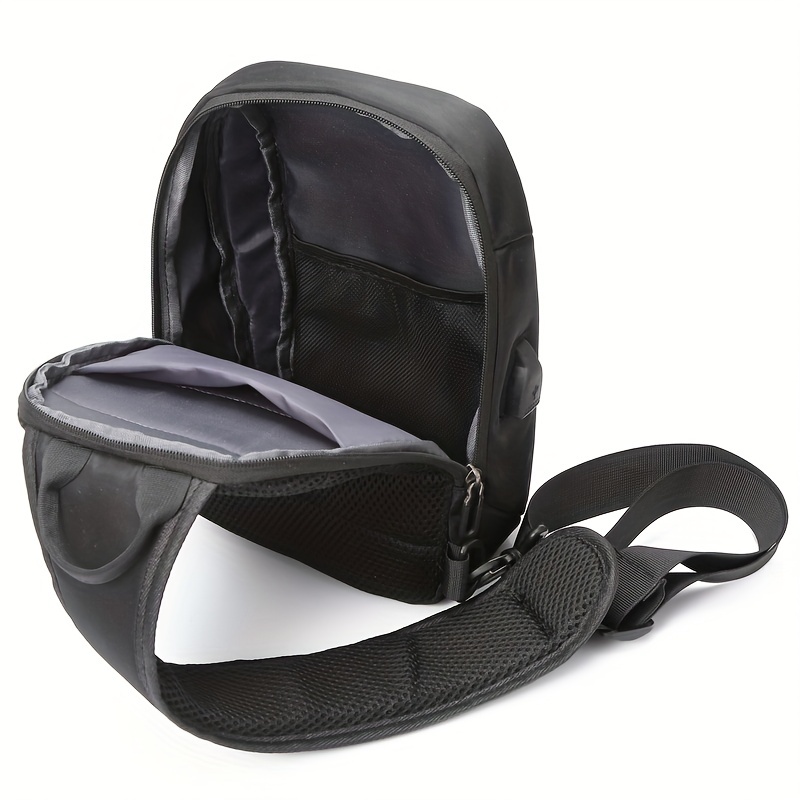 Men's Large Crossbody Bag with USB Charging Port