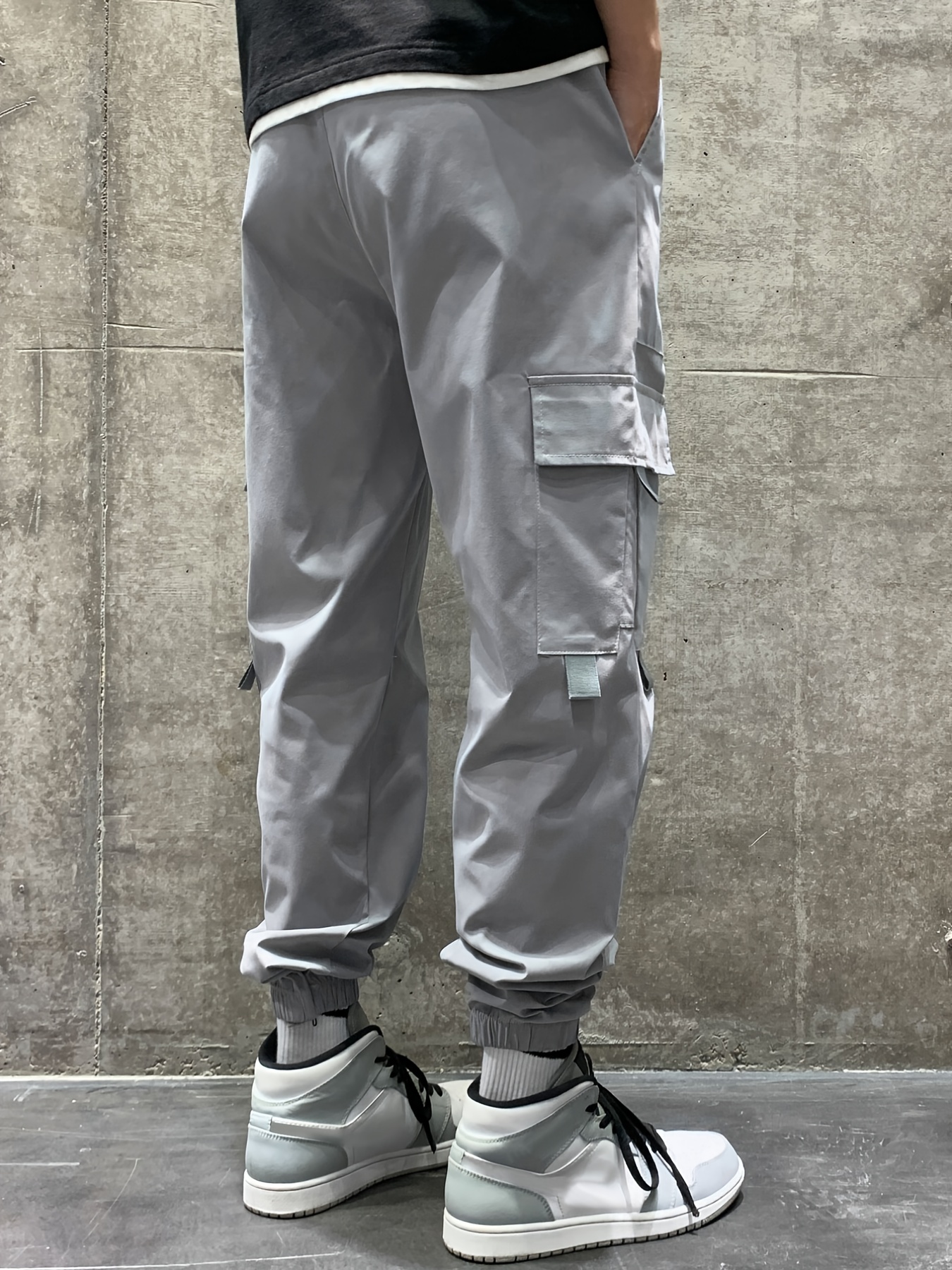 Thin Material, Men's Casual Pants, Fashion Solid Color Cargo Drawstring  Pants With Pockets Sweatpants Best Sellers