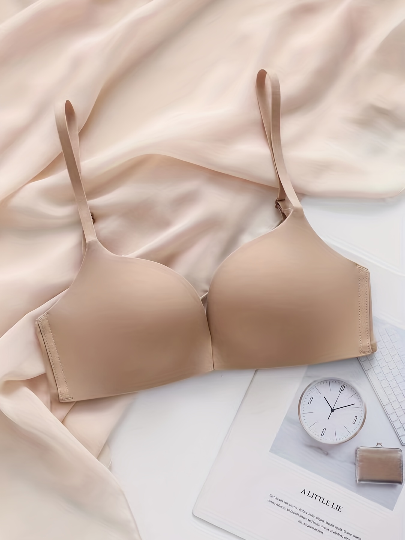 Seamless Bra for Women Front Buckle Latex Push Up Bras Sexy Back Beauty  Wirefree Comfy Soft Support Breathable Bra Beige at  Women's Clothing  store