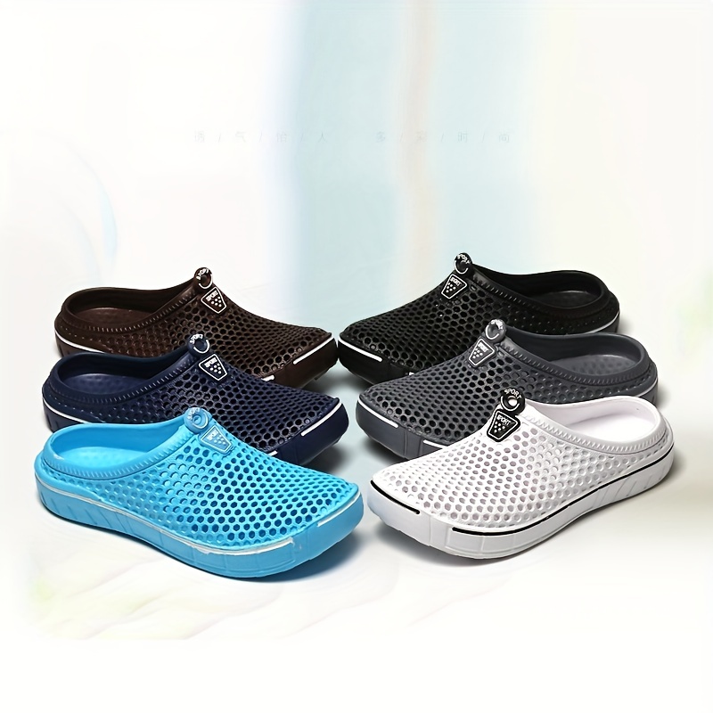

Men's Casual Comfortable Slip On Clogs, Breathable Lightweight Non-slip Sandals For Indoor Outdoor Garden Beach, Summer