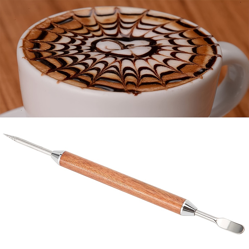FTVOGUE Stainless Steel Color Latte Pull Flower Needle Coffee Art Pen DIY  Latte Decorating Tool,Latte Art Pen,Coffee Art Pen