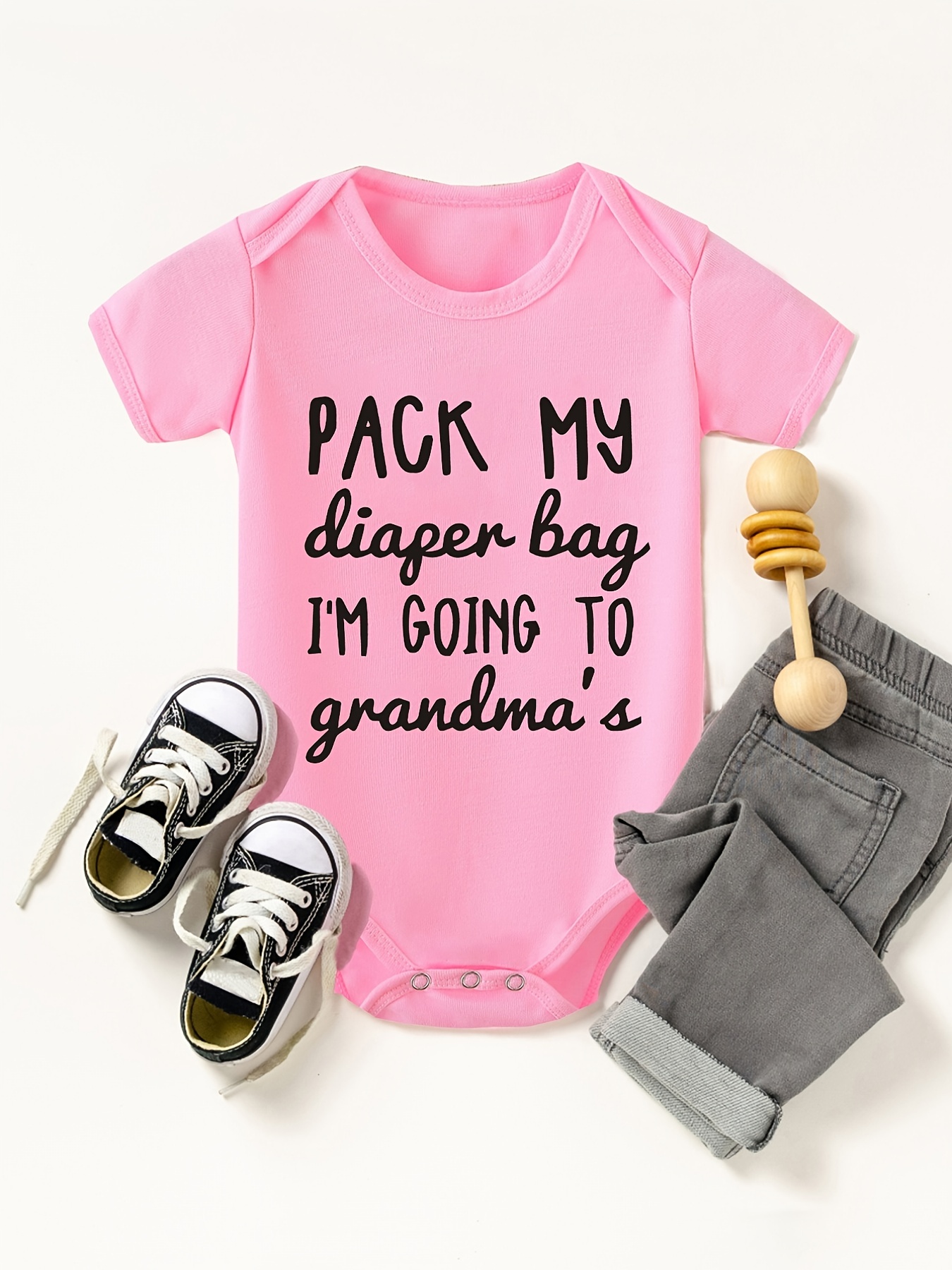 Cute Summer Onesie Baby Boys Girls: 'pack Diapers 'm Going - Temu