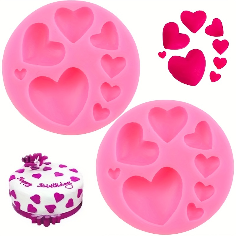 2pcs Moldes Fondant En Forma Corazón Amor Molde Silicona 3d - Temu Chile