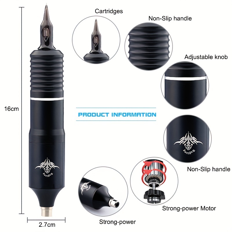 Tattoo Gun Kit Tattoo Machine Pen With Battery And - Temu