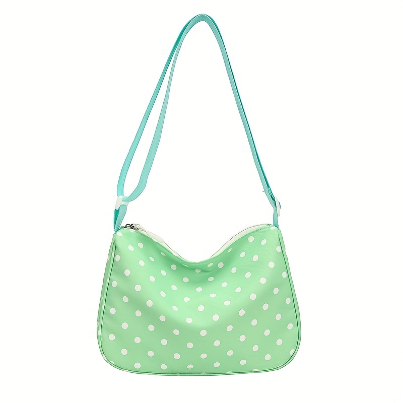 Small Polka Dot Print Handbags, Scarf Decor Crossbody Bag, Fashion