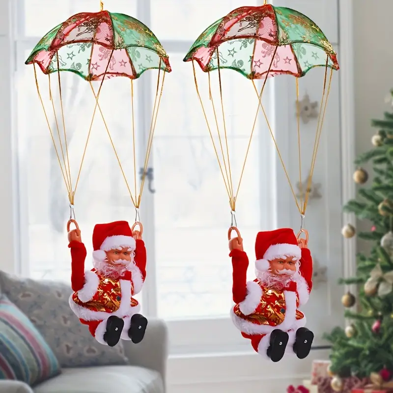 electric parachute santa toy doll christmas ornaments christmas decorations crafts details 0