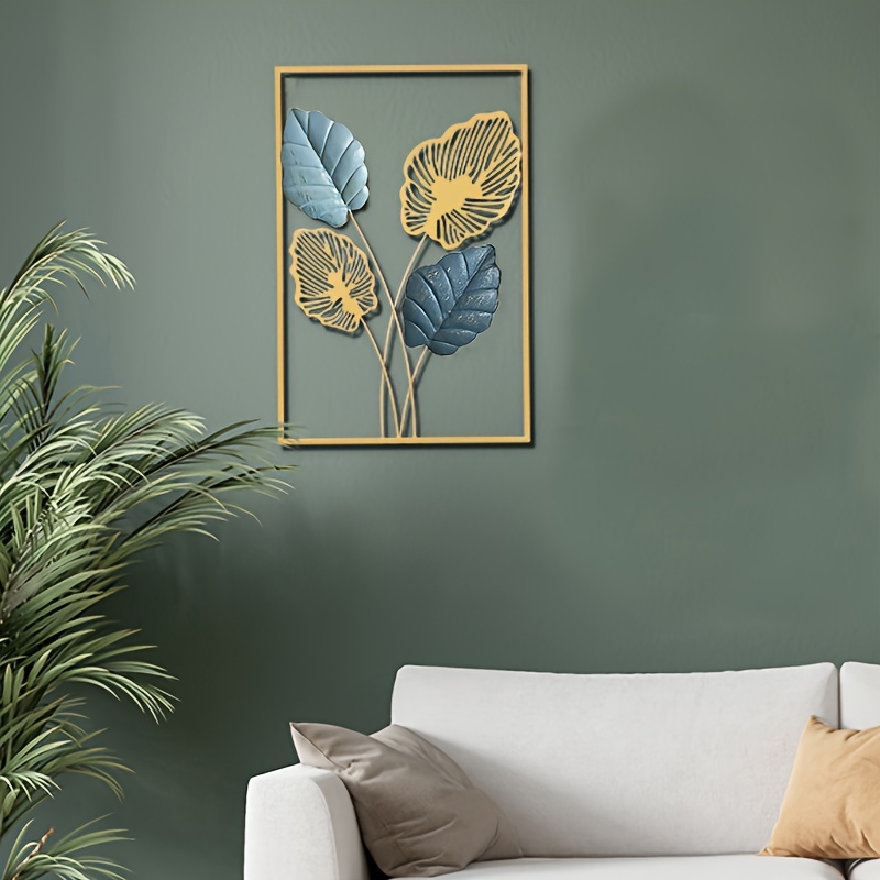 2 Pieces Modern Metal Ginkgo Leaves Wall Decor For Living Room Home Hanging  Art in Gold | Homary