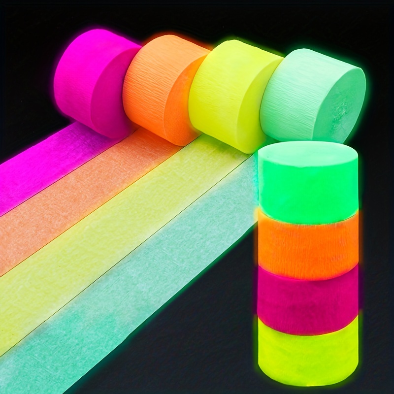 Glow In The Dark Party Decorations Neon Crepe - Temu