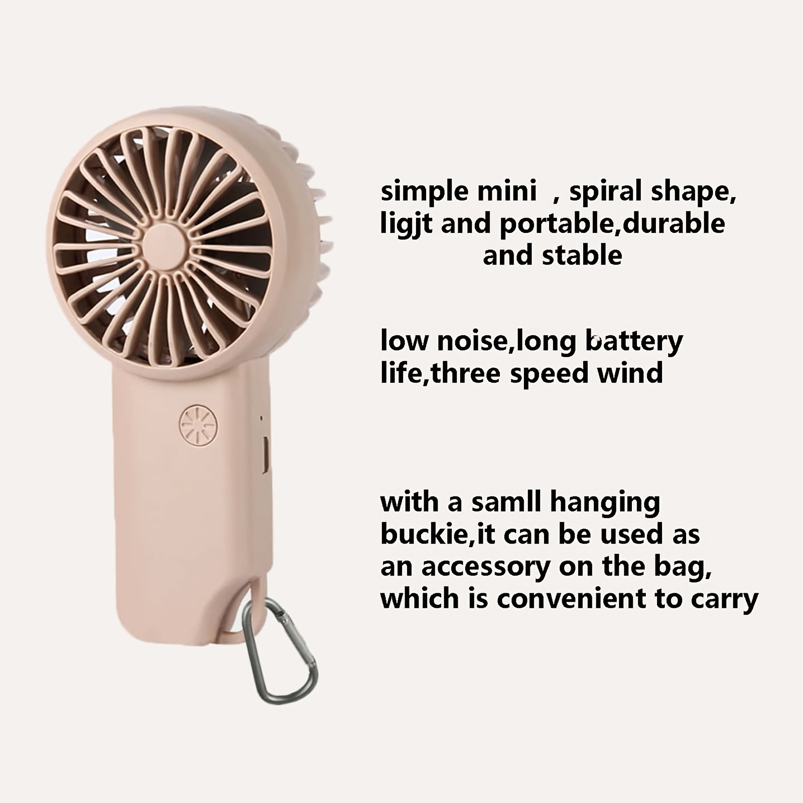 Small Fan Rechargeable Usb Portable Wind Large 1pcs : Mute Office