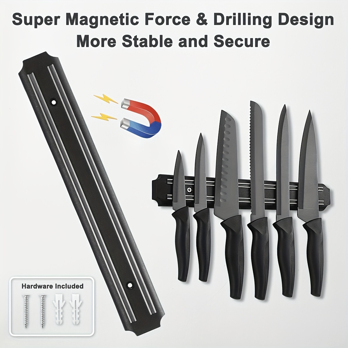 Magnetic Knife Holder For Wall, Magnetic Knife Strip, Powerful Wall Mounted Magnet  Knife Rack For Kitchen Knives, Magnetic Knife Bar, Creative Magnetic Knife  Bar, Kitchen Accessaries - Temu