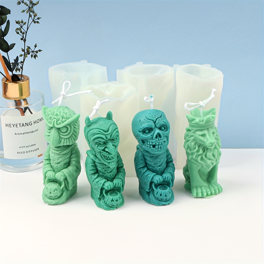 Vela grande de calavera azul con diseño de esqueleto «Not Listen», velas  perfumadas para decoración de Halloween, velas de té espeluznantes de cera  de