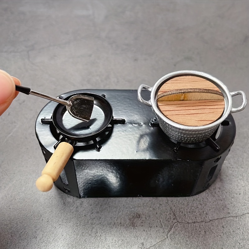 1:12 Dollhouse Miniature Scene Cooker Mini Kitchen Black - Temu