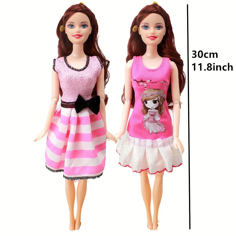 1 conjunto de moda boneca vestido pontos imprimir roupa casual